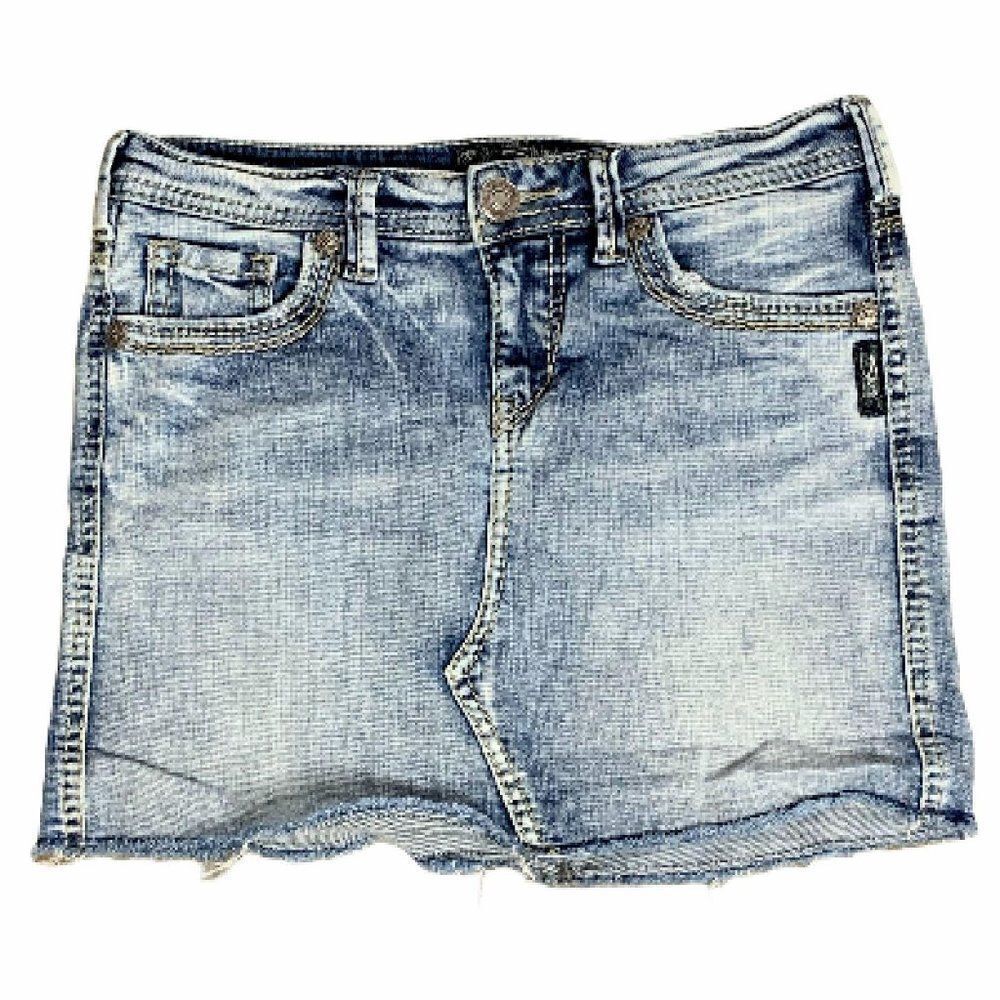 Silver Jeans Francy Mid Mini Denim Skirt 25